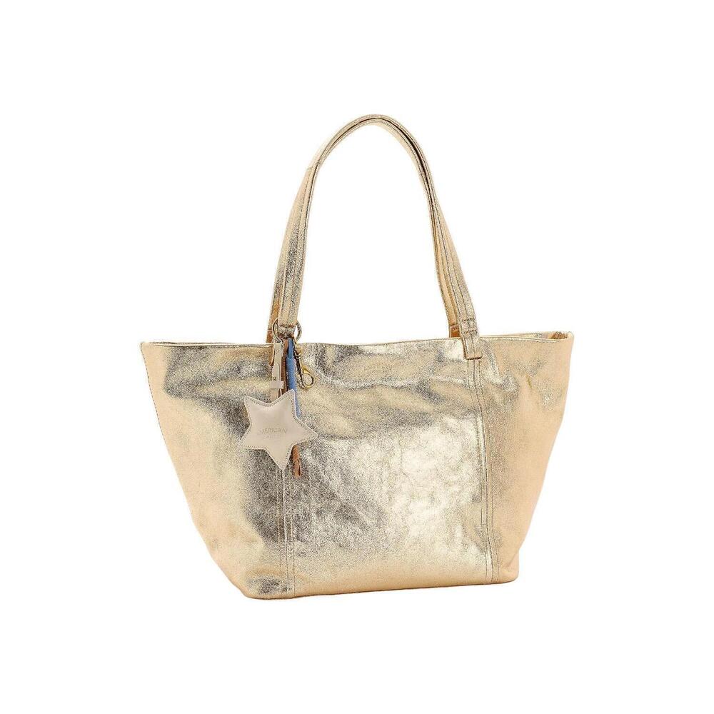 American Leather Co. Selena Pebble Leather Tote w/ Accessories Gold